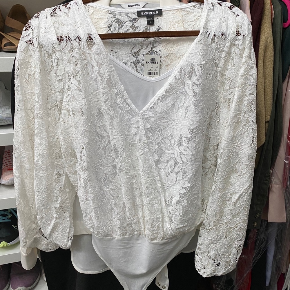 White lace bodysuit